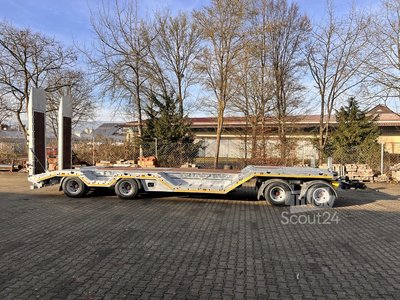 Tieflader Anhänger Möslein T 4 VB H1 R  neuer 4 Achs Tieflader + Radmulden neu