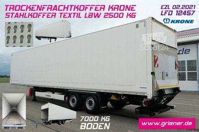 Kofferauflieger KRONE SZK 18/ LBW 2500 kg / TEXIL STAHLKOFFER / TOP gebraucht