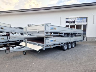 Plattform Anhänger HULCO Medax 502x223x30cm 3500kg Tridem lagernd Ausstellungsmaschine