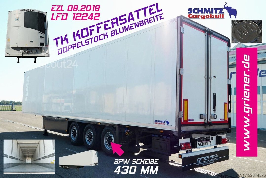 Kühlauflieger SCHMITZ CARGOBULL SKO 24/TK SLXi 300 /DS /BLUMEN / BPW gebraucht