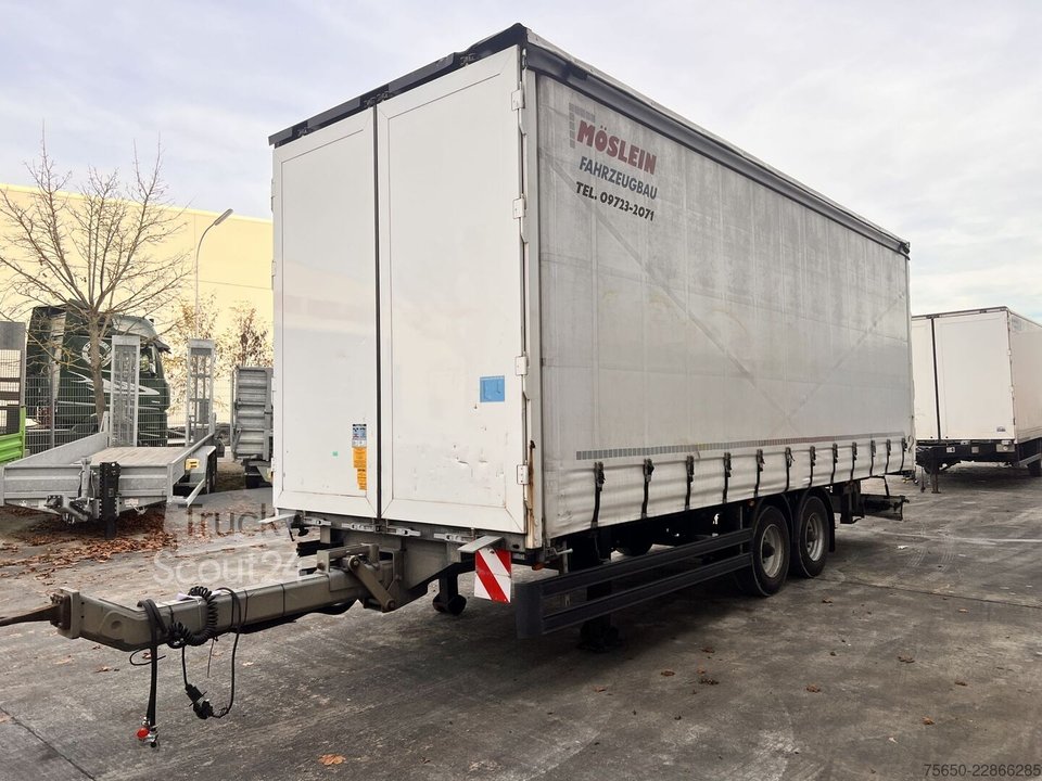 Anhänger mit Pritsche & Plane Möslein TPW 105 D 7,30  Tandem- Schiebeplanenanhänger zum Durchladen gebraucht