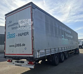 Auflieger mit Pritsche & Plane SCHMITZ CARGOBULL 3-Achs Mega Varios Hubdach Edscha Liftachse gebraucht