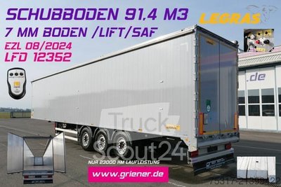 Auflieger mit Walkingfloor LEGRAS C03 S / 92 m  / 7 mm boden /7800 kg nur 23000 km gebraucht