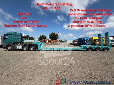 Tieflader-Sattelauflieger Doll Doll T3E Tieflader 3 gel. Achsen+ Arocs 2663 6x4 gebraucht
