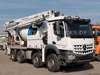 Betonpumpen-LKW MERCEDES-BENZ Arocs 4445 Schwing FBP 27M - 7M3 Mischer German gebraucht