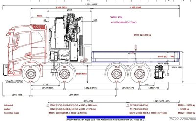 Volvo FH 540 8x4 Pritsche HIAB 1188 JIB + Arbeitskorb... neu