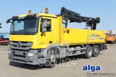 LKW mit Pritsche (offen) MERCEDES-BENZ 2536 L Actros 6x2, Hiab 211DL-4PRO, Klima, AHK gebraucht