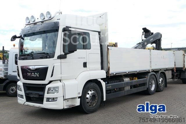 LKW mit Pritsche (offen) MAN 26.440 TGS LL 6x2, Kran Fassi F195AS.22, AHK, AC gebraucht