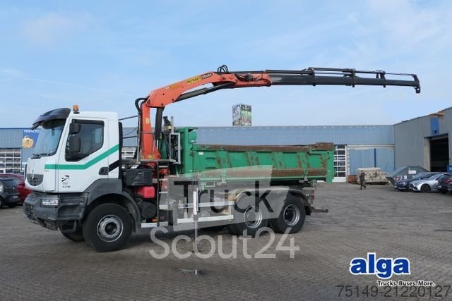 Dreiseitenkipper LKW RENAULT KERAX 420 6x4, Bordmatik, Palfinger PK15500 gebraucht