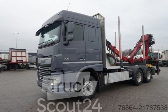 Holztransporter LKW DAF XF 510 MIT PENZ LADEKRAN 15Z8.70 INKL. HOLZGREIFER 6X4 gebraucht
