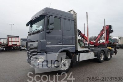 Holztransporter LKW DAF XF 510 MIT PENZ LADEKRAN 15Z8.70 INKL. HOLZGREIFER 6X4 gebraucht