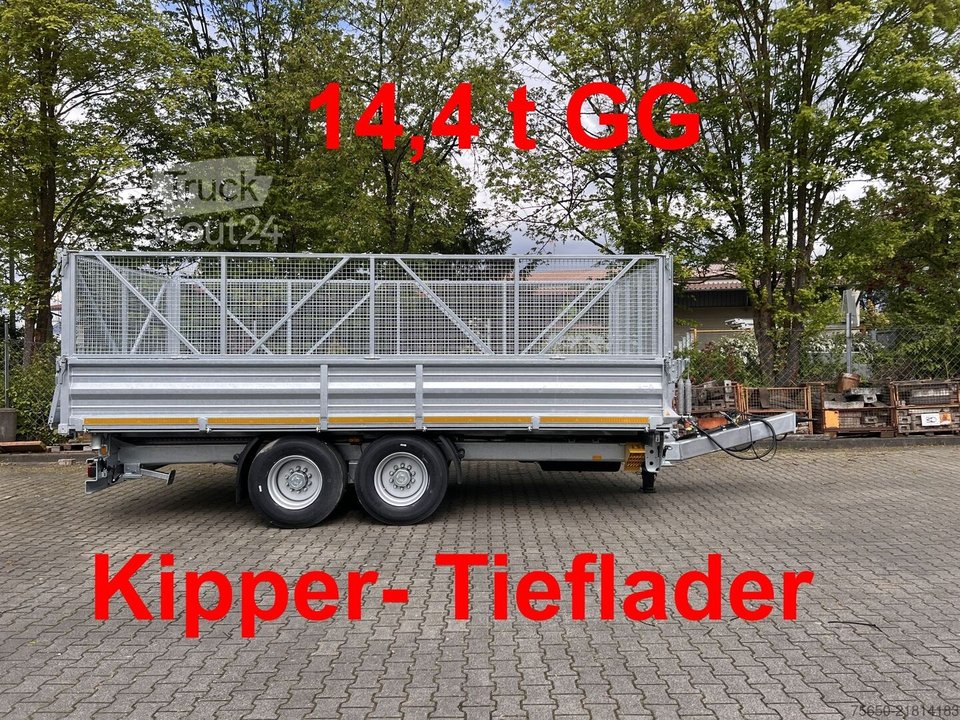 Kippanhänger Möslein TTD 14  5,70 m  14 t Tandem- Kipper Tieflader 5,70 m lang, Breite Reifen-- Neufahrzeug -- neu