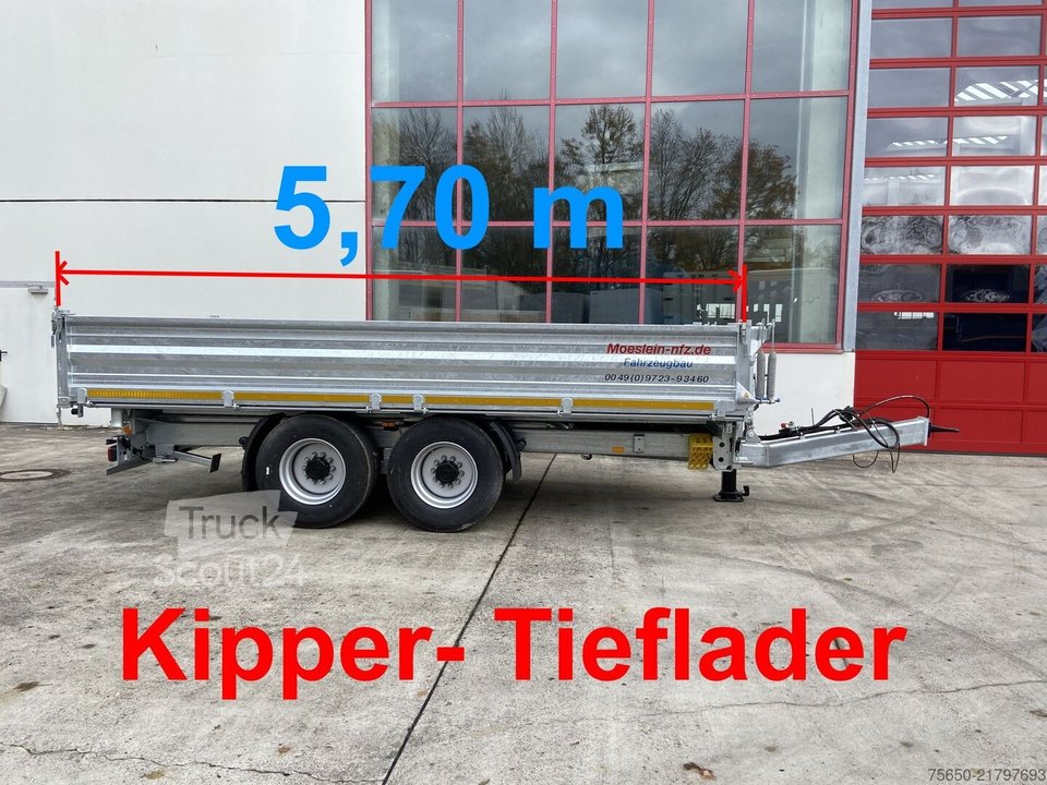 Kippanhänger Möslein TTD 14  5,70 m  14 t Kipper Tieflader 5,70 m lang, Breite Reifen-- Neufahrzeug -- neu