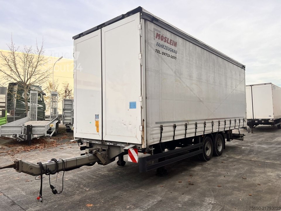 Anhänger mit Pritsche & Plane Möslein TPW 105 D 7,30  Tandem- Schiebeplanenanhänger zum Durchladen gebraucht