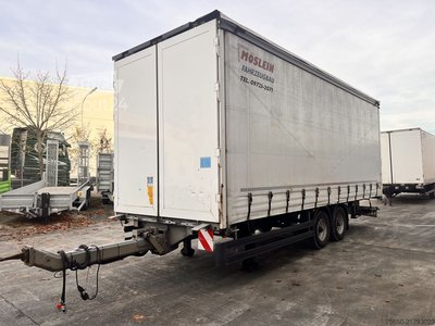 Anhänger mit Pritsche & Plane Möslein TPW 105 D 7,30  Tandem- Schiebeplanenanhänger zum Durchladen gebraucht