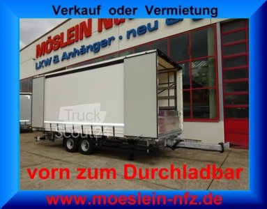 Anhänger mit Pritsche & Plane Möslein TPW 105 D Schwebheim  Tandem- Planenanhänger Durchladen neu